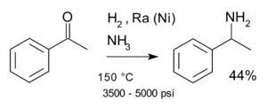 Reductive amination acetophenone ammonia.svg.png