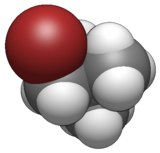 Van der Waals space filling model of 1-bromo-2,2-dimethylpropane