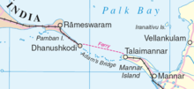 ஆதாம் பாலத்தைக் காட்டும் வரைபடம்
